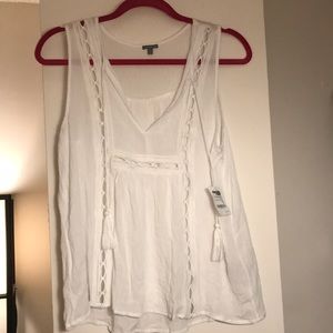 NWT Charlotte Russe white peasant top